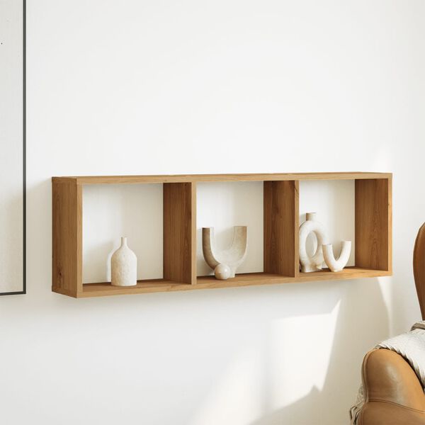 vidaXL V&auml;ggsk&aring;p 100x16x30 cm artisian ek konstruerat tr&auml;