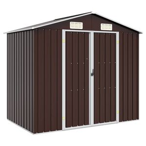 vidaXL Tr&auml;dg&aring;rdsskjul brun 205x129x183 cm galvaniserat st&aring;l