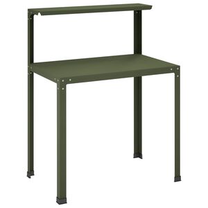vidaXL Planteringsbord 100 x 50 x 104 cm Pulverlackerat st&aring;l Olivgr&ouml;n