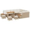 vidaXL Tr&auml;dg&aring;rdsoffset 13 st 12-Antal sittplatser Beige Poly rattan