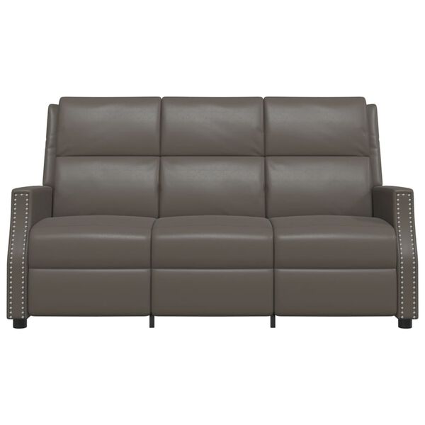 vidaXL Massagefåtölj 3-sits grå konstläder