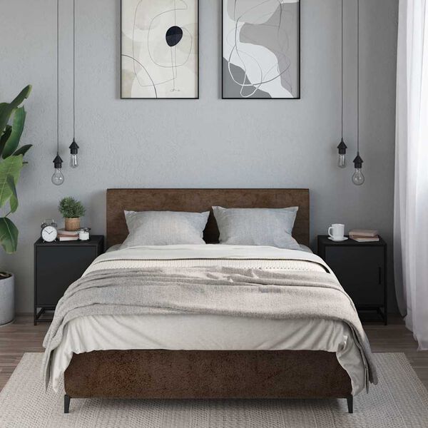 vidaXL Sängbord 2 st svart 40x31x50 cm konstruerat trä och metall