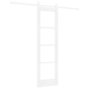 vidaXL Skjutd&ouml;rr ORKDAL Vit 61 x 198,5 cm Massivt talltr&auml; och glas