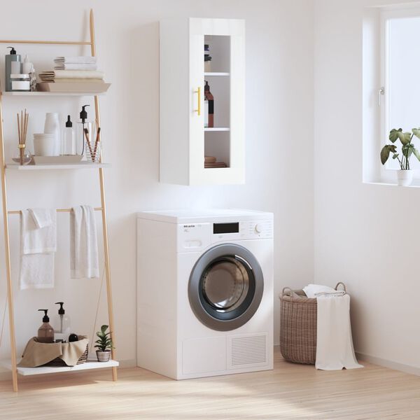 vidaXL V&auml;ggsk&aring;p vit 34,5x34x90 cm