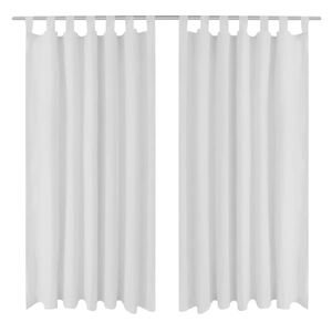 2-pack gardiner med &ouml;glor i vit microsatin 140 x 175 cm