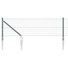 vidaXL Euro Staket med Spikar 25 x 0,4 m PVC-belagda st&aring;l Gr&ouml;n Mesh