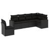 vidaXL Loungegrupp med dynor 6 delar svart konstrotting