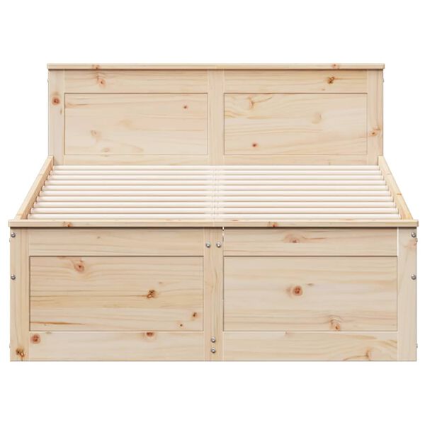 vidaXL S&auml;ngram utan madrass med huvudgavel 120x200 cm massiv furu
