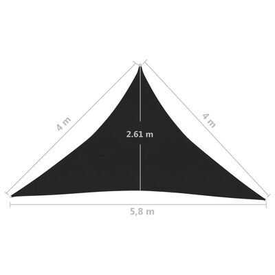 vidaXL Solsegel 160 g/m² svart 4x4x5,8 m HDPE