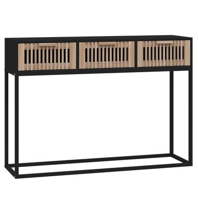 vidaXL Konsolbord svart 105x30x75 cm konstruerat trä och järn
