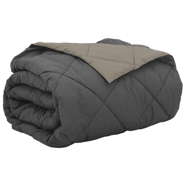 vidaXL Sommar Duvet Ljusgr&aring; och antracit 220 x 260 cm Mikrofiber