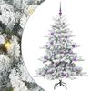 vidaXL Plast Hingad Julgran med 150 LED-lampor Vit 150 cm PVC och st&aring;l