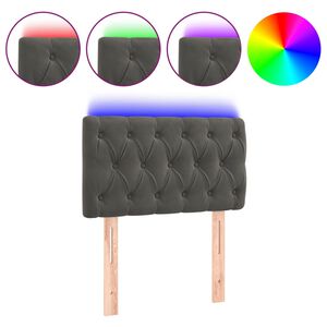 vidaXL S&auml;nggavel LED m&ouml;rkgr&aring; 80x7x78/88 cm sammet