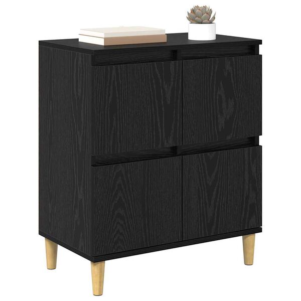 vidaXL Sideboard Svart Ek 60 x 35 x 70 cm Konstruerat tr&auml;