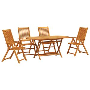 vidaXL Tr&auml;dg&aring;rdsm&ouml;belset 5 pcs Brun Massivt Akaciatr&auml;