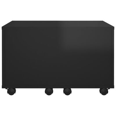 vidaXL Soffbord svart högglans 60x60x38 cm spånskiva