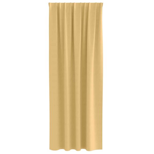 vidaXL M&ouml;rkl&auml;ggningsgardiner med Ringar 2 pcs Beige 260 x 140 cm