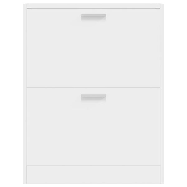 vidaXL Skosk&aring;p i tr&auml; med 2 fack vit