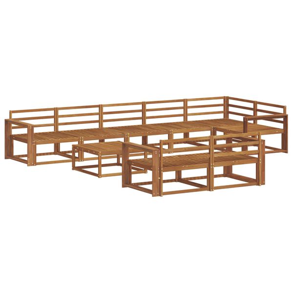 vidaXL Utomhussoffset 9 pcs Naturf&auml;rg Massivt Akaciatr&auml;