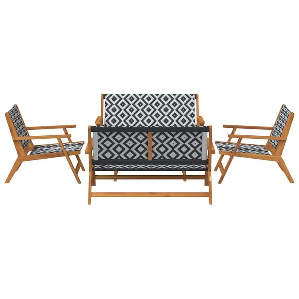 vidaXL Tr&auml;dg&aring;rdsstolar med Bord 5 pcs Svart 90 x 45 x 40 cm