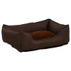 vidaXL Hundb&auml;dd brun 85,5x70x23 cm fleece med linnelook