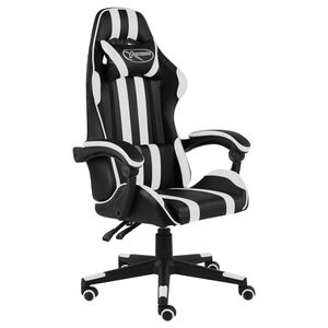 vidaXL Gamingstol svart och vit konstl&auml;der