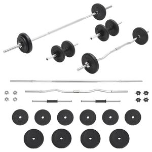 vidaXL Skivst&aring;ng och hantlar set 30 kg
