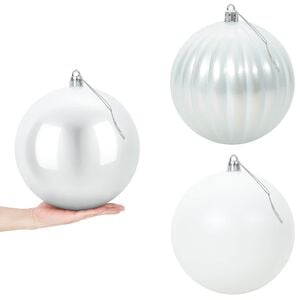 vidaXL Julgranskulor XXL 3 st Vit &Oslash; 25 cm Plast