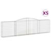 vidaXL Gabioner b&aring;gformade 5 st 400x30x100/120 cm galvaniserat j&auml;rn