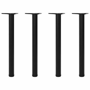 4 H&ouml;jdjusterbara bordsben i svart 710 mm