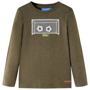 T-shirt med l&aring;nga &auml;rmar f&ouml;r barn khaki melange 104
