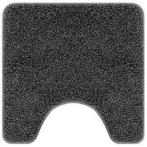 vidaXL Halkfri badmatta med toalettutsk&auml;rning M&ouml;rkgr&aring; 50 x 50 cm PP