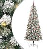 vidaXL Plast Hingad Julgran med 300 LED-lampor Gr&ouml;n och Vit 240 cm