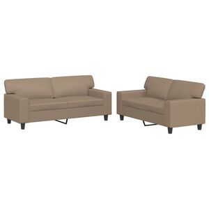vidaXL Soffgrupp 2 delar cappuccino konstl&auml;der