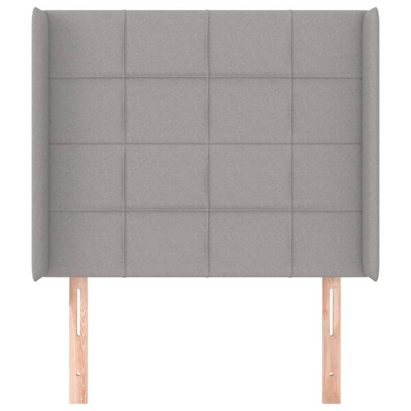 vidaXL S&auml;nggavel med kanter ljusgr&aring; 93x16x118/128 cm tyg