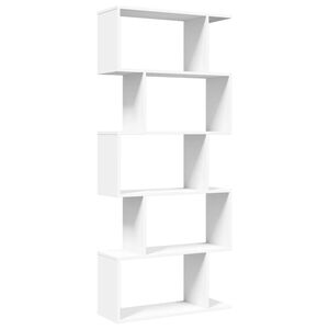 vidaXL Rumsavdelare bokhylla 5 v&aring;ningar vit 70x24x161 cm konstruerat tr&auml;
