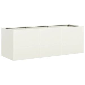 vidaXL Odlingsl&aring;da vit 120x40x40 cm kallvalsat st&aring;l