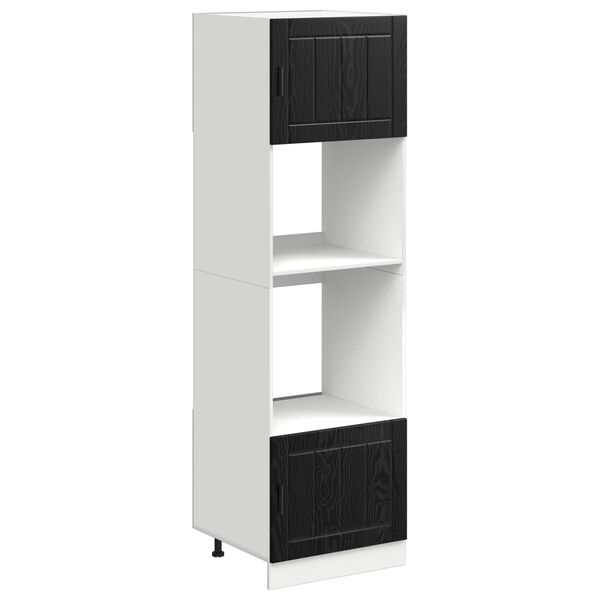 vidaXL K&ouml;kssk&aring;p Svart Ek 60 x 57 x 207 cm Konstruerat tr&auml;