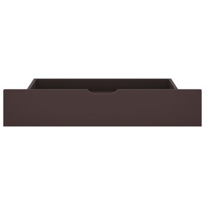 vidaXL Sängram med 4 lådor mörkbrun massiv furu 140x200 cm