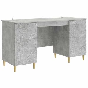vidaXL Skrivbord Betonggr&aring; 142,5 x 50 x 75 cm Konstruerat tr&auml;