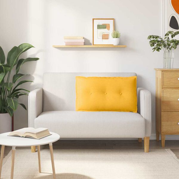 vidaXL Ryggkudde Ljusgul 80 x 50 cm Kordread tyg