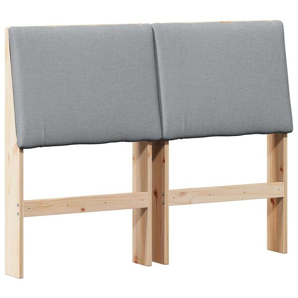 vidaXL Kl&auml;dd s&auml;nggavel Ljusgr&aring; 120 cm Massiv furu