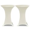 vidaXL Duk till st&aring;bord &Oslash;70 Stretch Creme 2-pack
