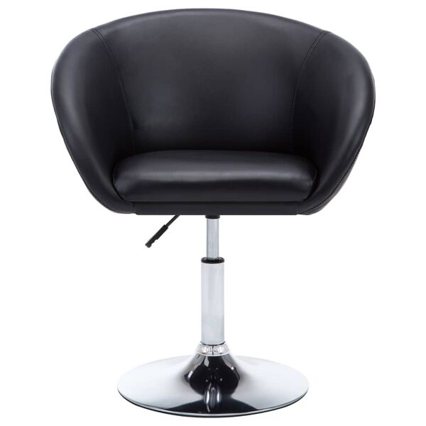 vidaXL Snurrbara matstolar 2 st svart konstläder