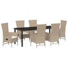 vidaXL Tr&auml;dg&aring;rdsm&ouml;belset 7 st Beige konstrotting