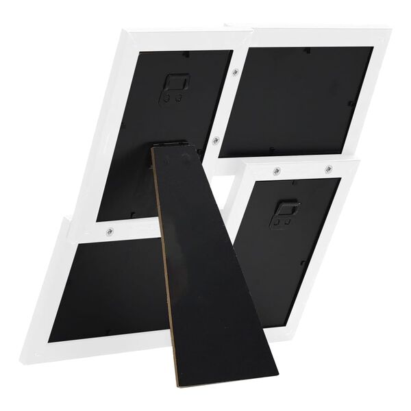 vidaXL Fotoram f&ouml;r 4x(10x15 cm) bilder vit MDF