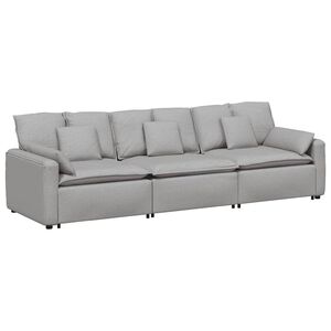 vidaXL Modulsoffa med dynor molngr&aring;