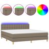 vidaXL Rams&auml;ng med madrass & LED taupe 180x200 cm tyg