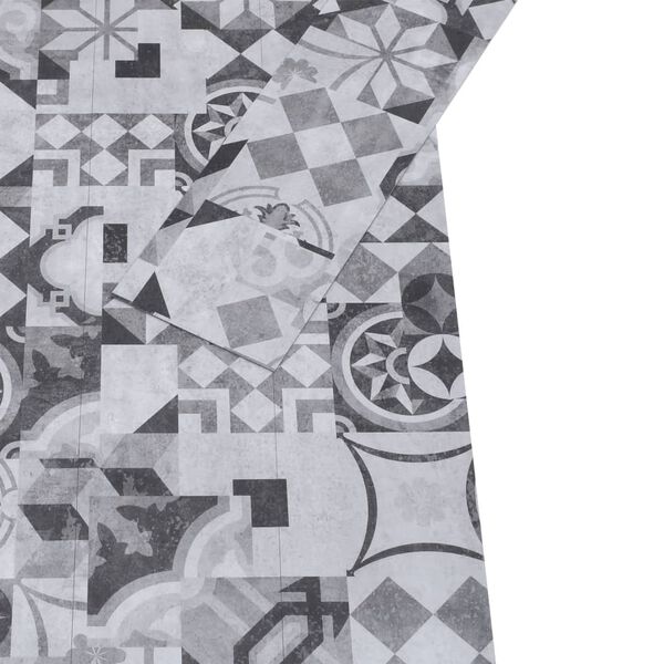 vidaXL PVC-golvbrädor 5,02 m² självhäftande 2 mm grått mönster