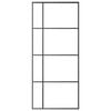 vidaXL Skjutdörr frostat ESG-glas och aluminium 90x205 cm svart